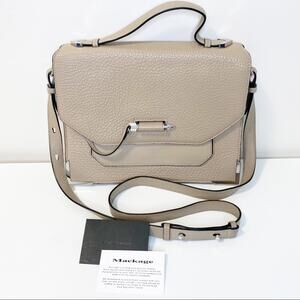 MACKAGE Rubie Crossbody Bag Arrow tan beige large htf rare cross body purse